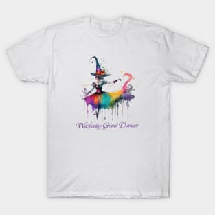 Witch Wickedly Good Dancer Colorful Ballerina Halloween T-Shirt